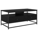 vidaXL Dohányzóasztal fiókkal Fekete tölgy 100 x 51 x 45 cm Faanyag