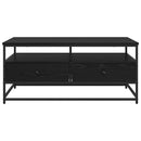 vidaXL Dohányzóasztal fiókkal Fekete tölgy 100 x 51 x 45 cm Faanyag
