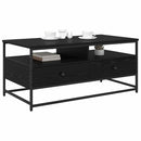 vidaXL Dohányzóasztal fiókkal Fekete tölgy 100 x 51 x 45 cm Faanyag