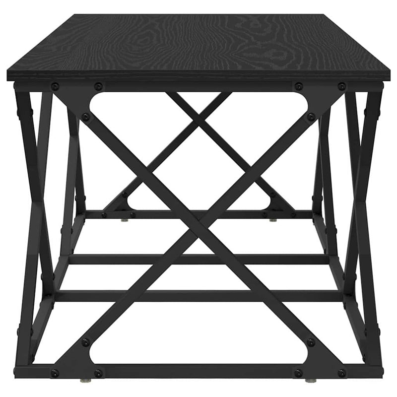 vidaXL Dohányzóasztal Fekete tölgy 100 x 49 x 40 cm Faanyag