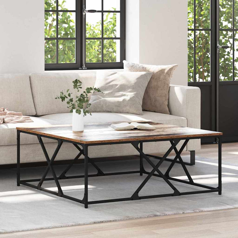 vidaXL Dohányzóasztal Öreg fa 100 x 100 x 40 cm Faanyag