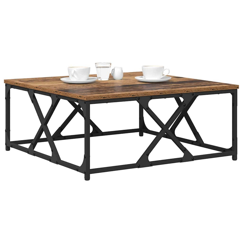 vidaXL Dohányzóasztal Öreg fa 70 x 70 x 30 cm Faanyag