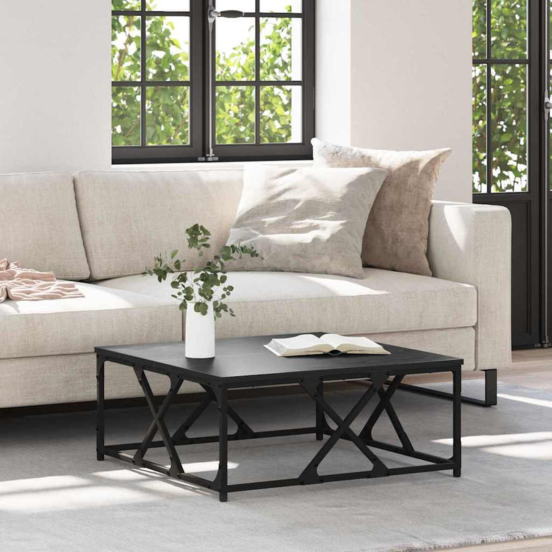 vidaXL Dohányzóasztal Fekete tölgy 70 x 70 x 30 cm Faanyag