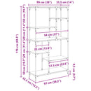 vidaXL Könyvespolc Fekete tölgy 99 x 35,5 x 176 cm Faanyag