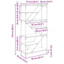 vidaXL Könyvespolc Öreg fa 91 x 36 x 176 cm Faanyag