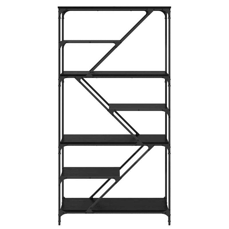 vidaXL Könyvespolc Fekete tölgy 91 x 36 x 176 cm Faanyag