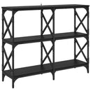 vidaXL Konzolasztal Fekete tölgy 100 x 28 x 80,5 cm Faanyag