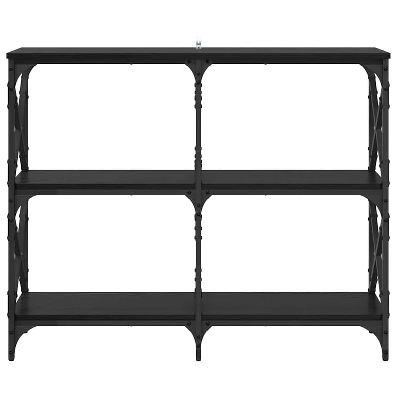 vidaXL Konzolasztal Fekete tölgy 100 x 28 x 80,5 cm Faanyag