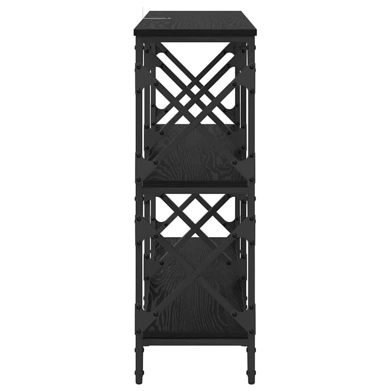 vidaXL Konzolasztal Fekete tölgy 100 x 28 x 80,5 cm Faanyag