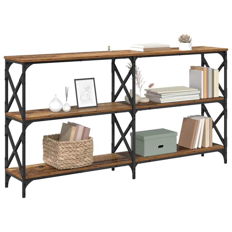 vidaXL Konzolasztal Öreg fa 156 x 28 x 80,5 cm Faanyag