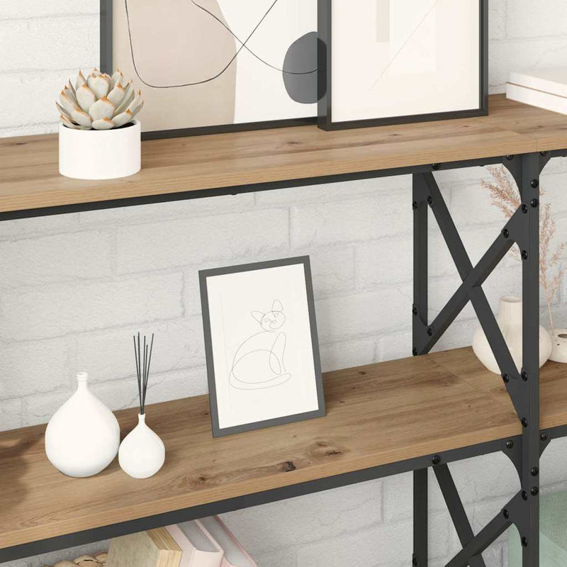 vidaXL Konzolasztal Artisan tölgy 156 x 28 x 80,5 cm Faanyag