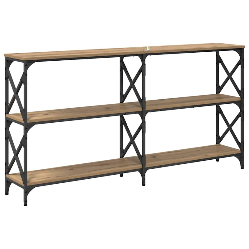 vidaXL Konzolasztal Artisan tölgy 156 x 28 x 80,5 cm Faanyag