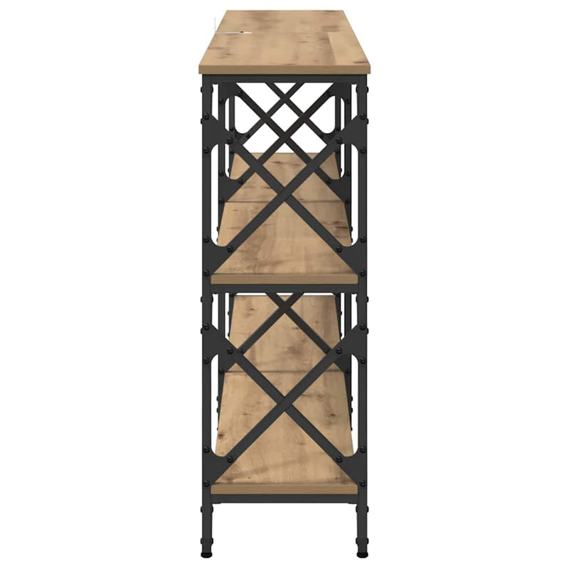 vidaXL Konzolasztal Artisan tölgy 156 x 28 x 80,5 cm Faanyag