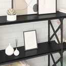 vidaXL Konzolasztal Fekete tölgy 156 x 28 x 80,5 cm Faanyag