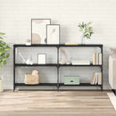 vidaXL Konzolasztal Fekete tölgy 156 x 28 x 80,5 cm Faanyag