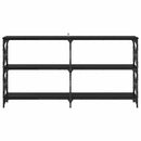 vidaXL Konzolasztal Fekete tölgy 156 x 28 x 80,5 cm Faanyag