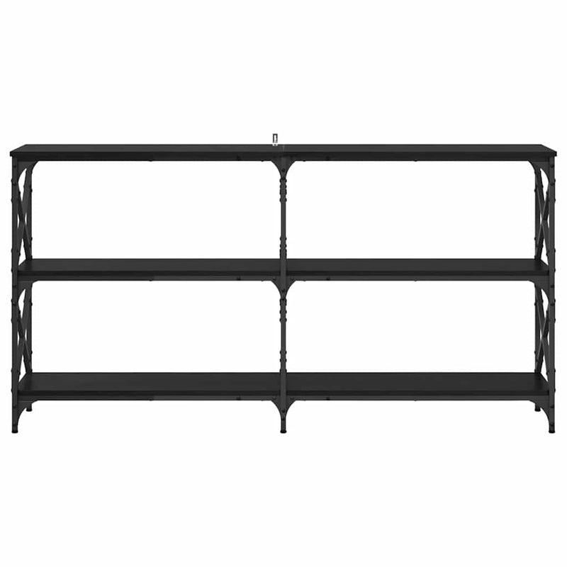 vidaXL Konzolasztal Fekete tölgy 156 x 28 x 80,5 cm Faanyag