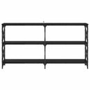 vidaXL Konzolasztal Fekete tölgy 156 x 28 x 80,5 cm Faanyag