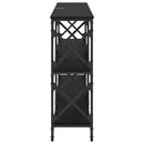 vidaXL Konzolasztal Fekete tölgy 156 x 28 x 80,5 cm Faanyag