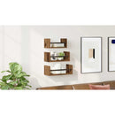 vidaXL Fali polc készlet polcokkal 3 pcs Öreg fa 40x16x14cm Faanyag