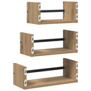 vidaXL Fali polc készlet 3 db Artisan tölgy 40x16x14cm Szerelt Fa