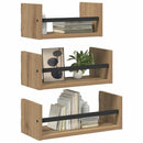 vidaXL Fali polc készlet 3 db Artisan tölgy 40x16x14cm Szerelt Fa