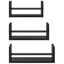 vidaXL Fali polc készlet 3 pcs Fekete tölgy 40x16x14cm Faanyag