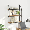 vidaXL Falpolc polcokkal tárolóval Öreg fa 60 x 21 x 78,5 cm Faanyag