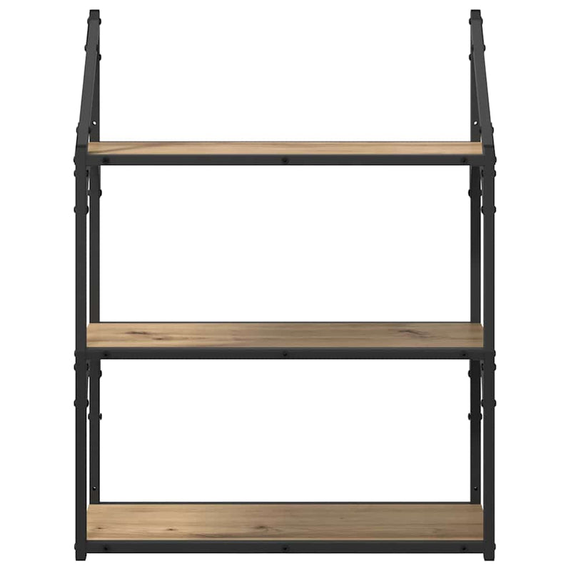 vidaXL Falpolc polcokkal Artisan tölgy 60 x 21 x 78,5 cm Faanyag