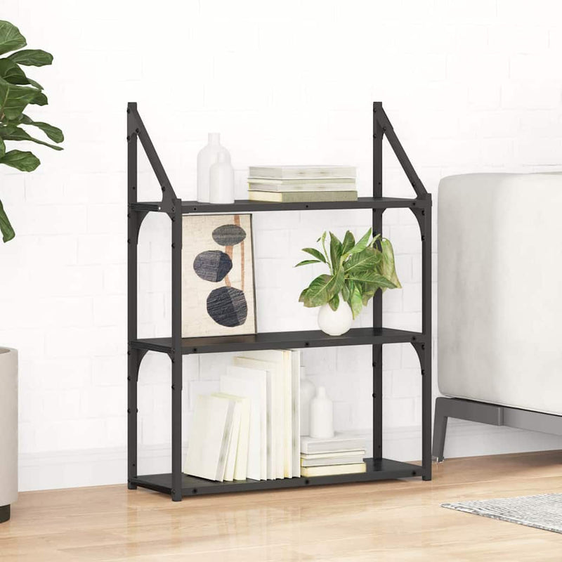 vidaXL Falpolc polcokkal Fekete tölgy 60 x 21 x 78,5 cm Faanyag