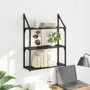 vidaXL Falpolc polcokkal Fekete tölgy 60 x 21 x 78,5 cm Faanyag