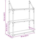 vidaXL Falpolc polcokkal Fekete tölgy 60 x 21 x 78,5 cm Faanyag