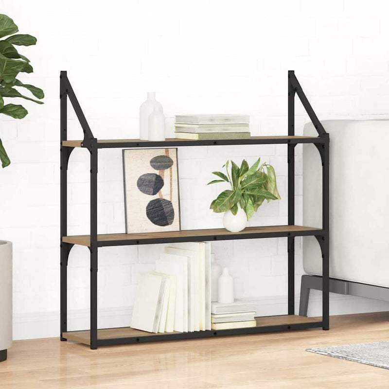 vidaXL Falpolc polcokkal Artisan tölgy 80 x 21 x 78,5 cm Faanyag