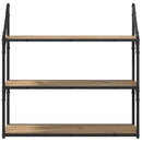 vidaXL Falpolc polcokkal Artisan tölgy 80 x 21 x 78,5 cm Faanyag