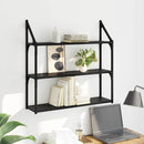 vidaXL Falpolc polcokkal Fekete tölgy 80 x 21 x 78,5 cm Faanyag