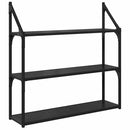 vidaXL Falpolc polcokkal Fekete tölgy 80 x 21 x 78,5 cm Faanyag
