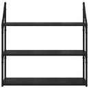 vidaXL Falpolc polcokkal Fekete tölgy 80 x 21 x 78,5 cm Faanyag