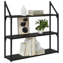 vidaXL Falpolc polcokkal Fekete tölgy 80 x 21 x 78,5 cm Faanyag