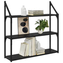 vidaXL Falpolc polcokkal Fekete tölgy 80 x 21 x 78,5 cm Faanyag