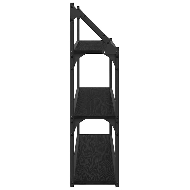 vidaXL Falpolc polcokkal Fekete tölgy 80 x 21 x 78,5 cm Faanyag