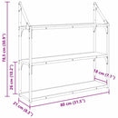 vidaXL Falpolc polcokkal Fekete tölgy 80 x 21 x 78,5 cm Faanyag
