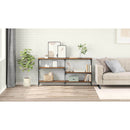 vidaXL Konzolasztal polcokkal Öreg fa 150 x 29 x 76,5 cm Faanyag