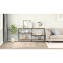 vidaXL Konzolasztal polcokkal Artisan tölgy 150 x 29 x 76,5 cm Faanyag