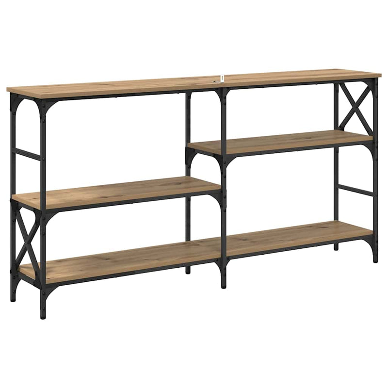 vidaXL Konzolasztal polcokkal Artisan tölgy 150 x 29 x 76,5 cm Faanyag