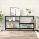 vidaXL Konzolasztal polcokkal Fekete tölgy 150 x 29 x 76,5 cm Faanyag