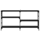vidaXL Konzolasztal polcokkal Fekete tölgy 150 x 29 x 76,5 cm Faanyag