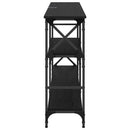 vidaXL Konzolasztal polcokkal Fekete tölgy 150 x 29 x 76,5 cm Faanyag