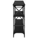 vidaXL Konzolasztal polcokkal Fekete tölgy 150 x 29 x 76,5 cm Faanyag