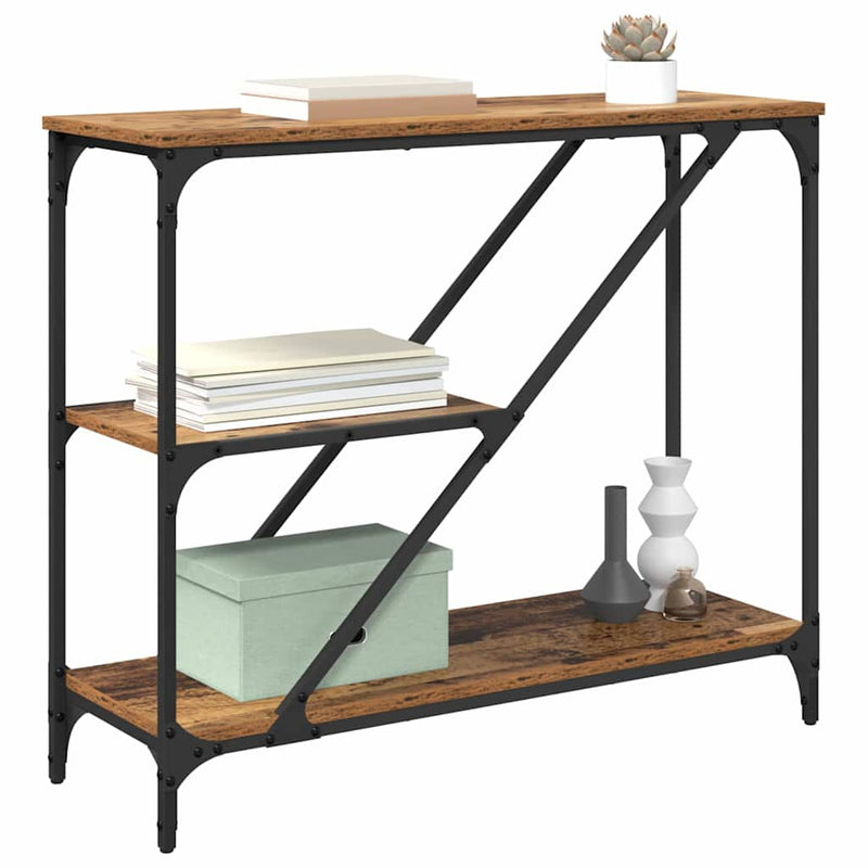 vidaXL Konzolasztal Öreg fa 88,5 x 30 x 75 cm Faanyag