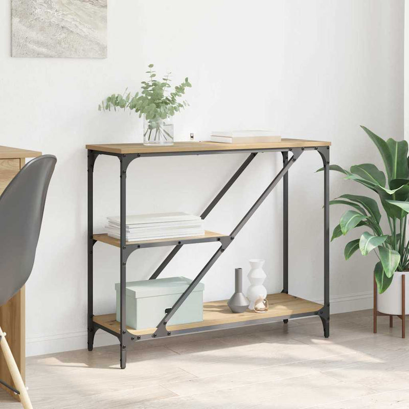 vidaXL Konzolasztal Artisan tölgy 88,5 x 30 x 75 cm Faanyag